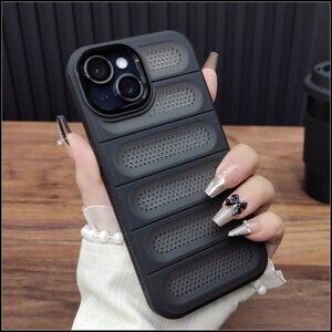 Breathable Perforated Black Case with Raised Camera Guard